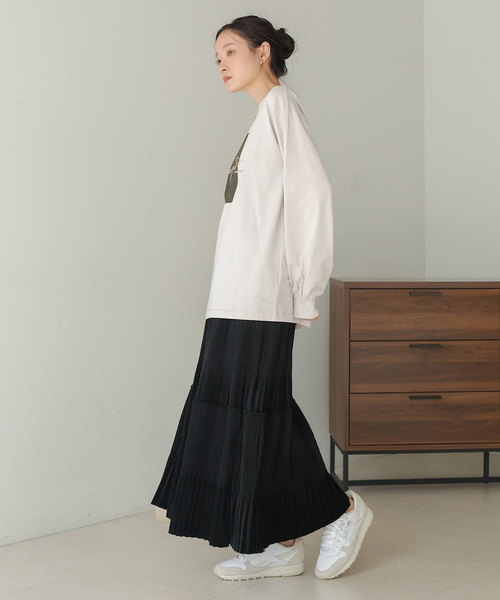 velor pleated skirt