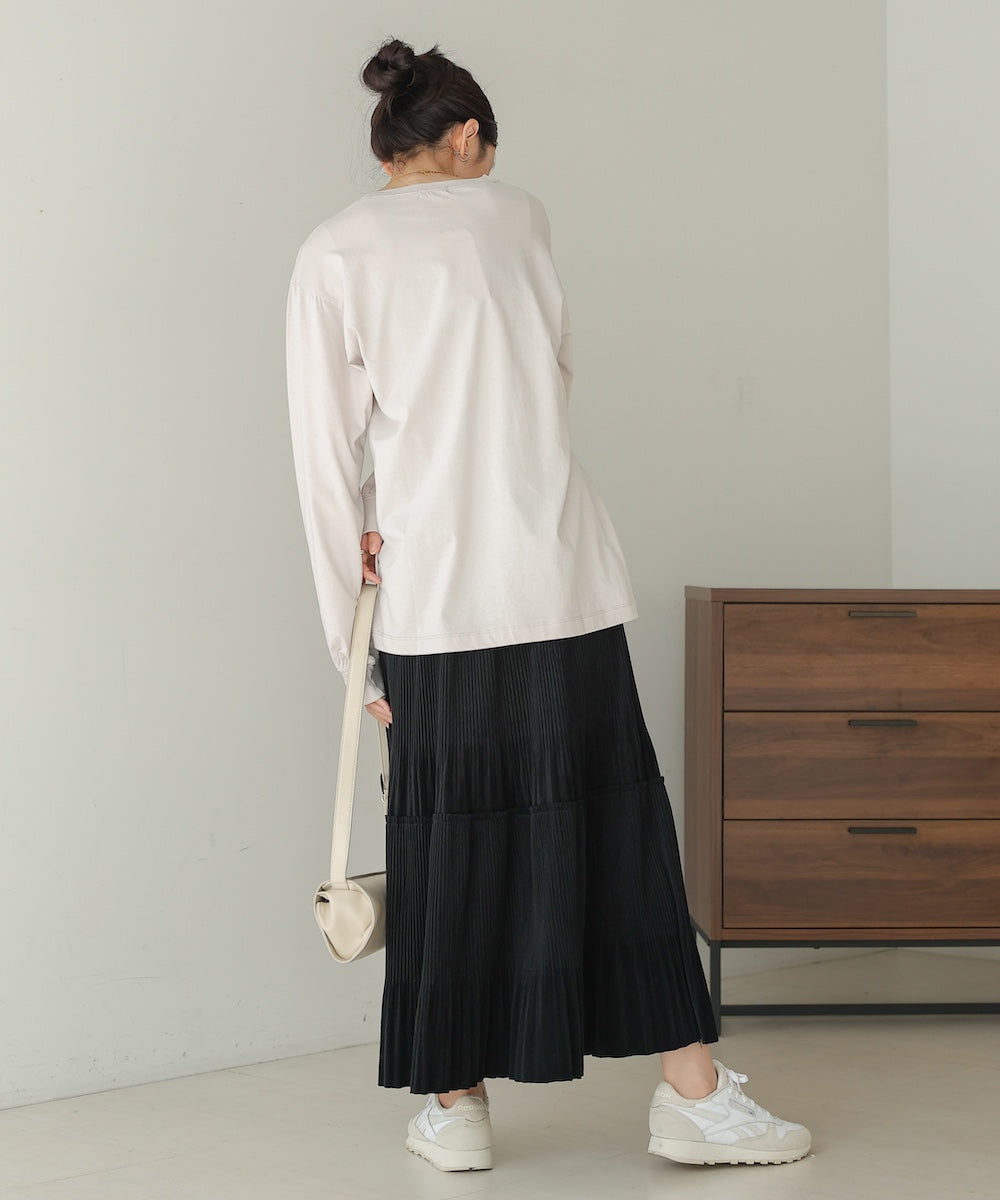 velor pleated skirt