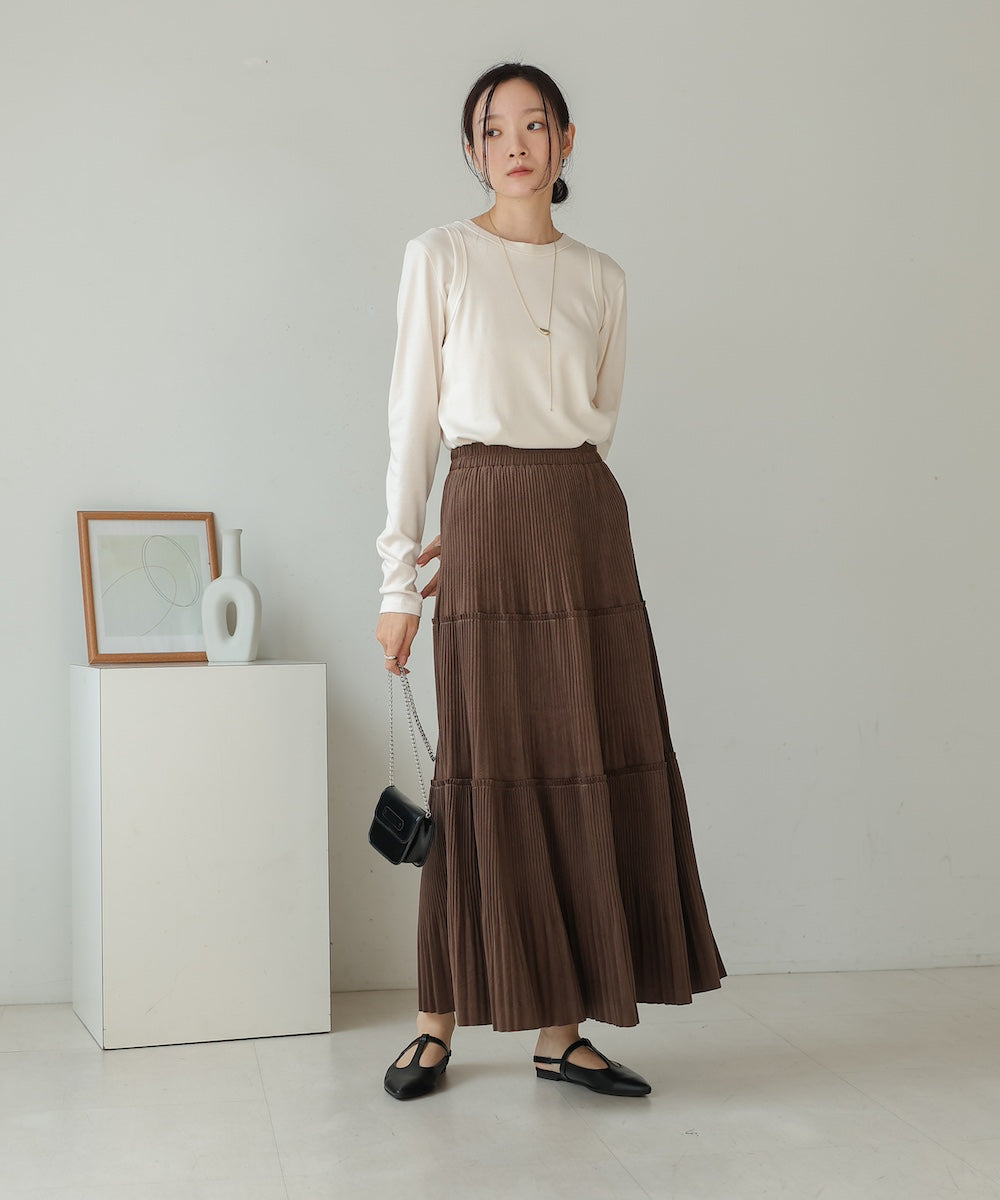 velor pleated skirt