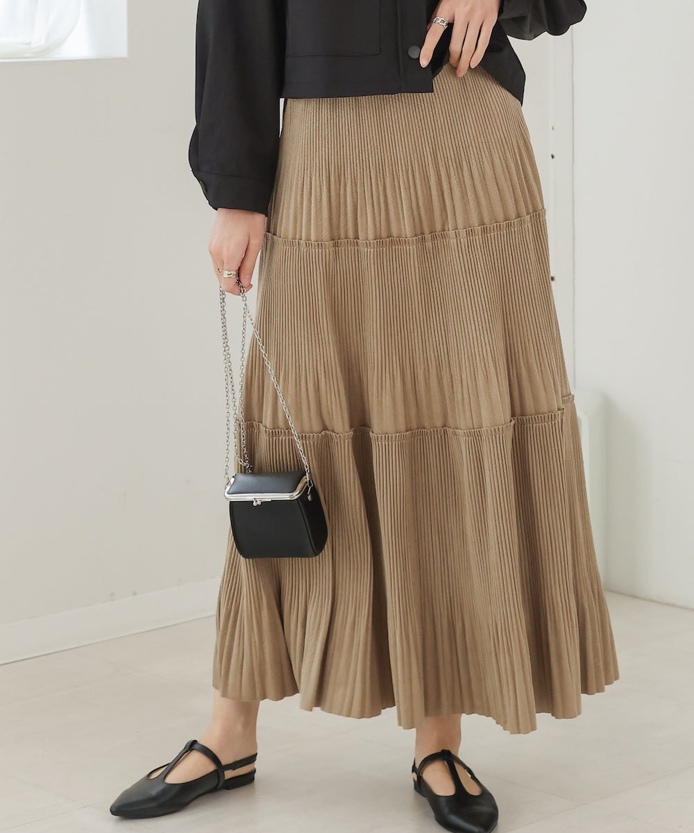 velor pleated skirt