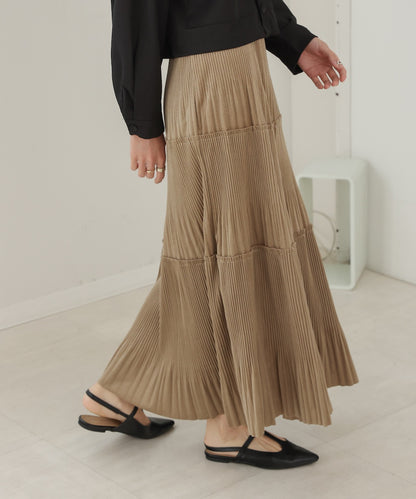 velor pleated skirt