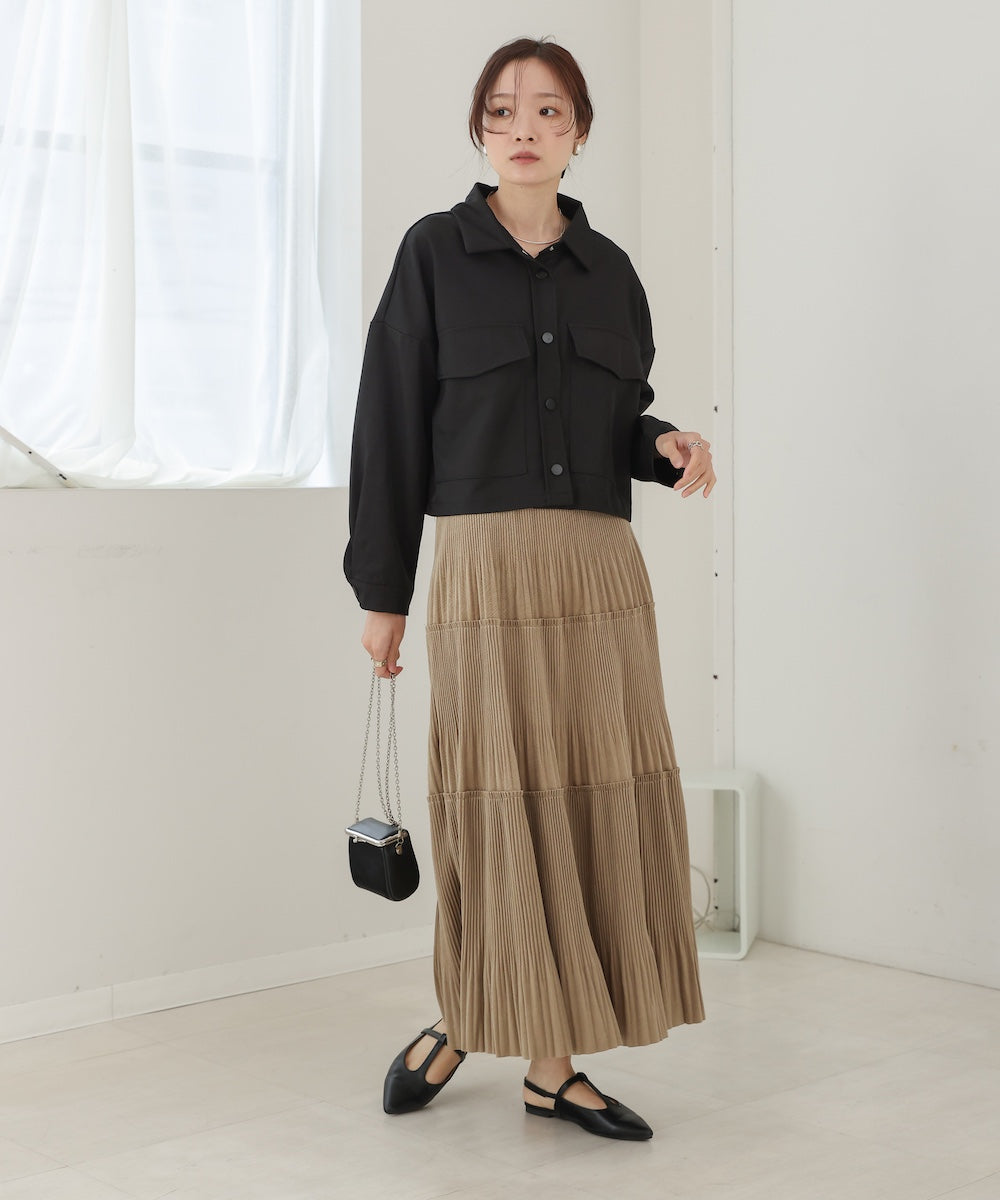 velor pleated skirt