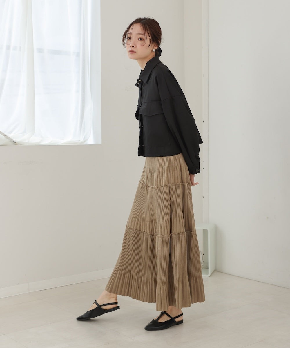 velor pleated skirt