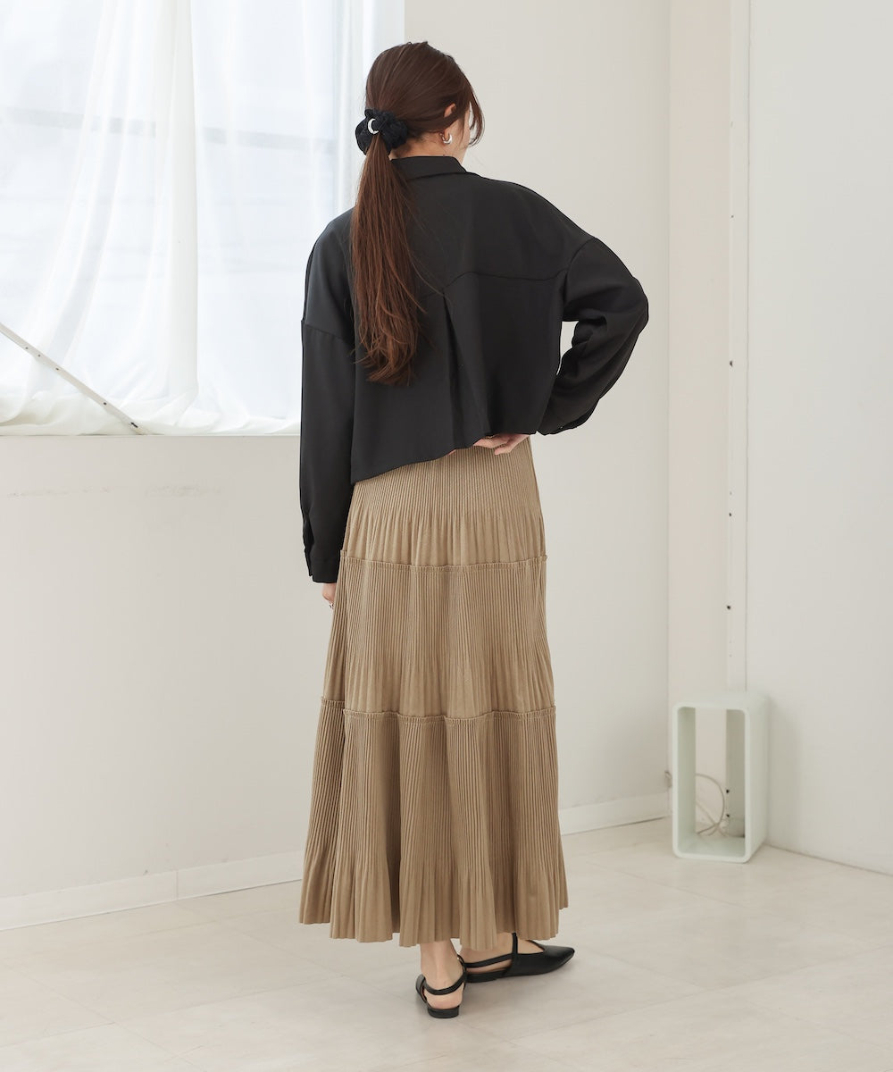 velor pleated skirt