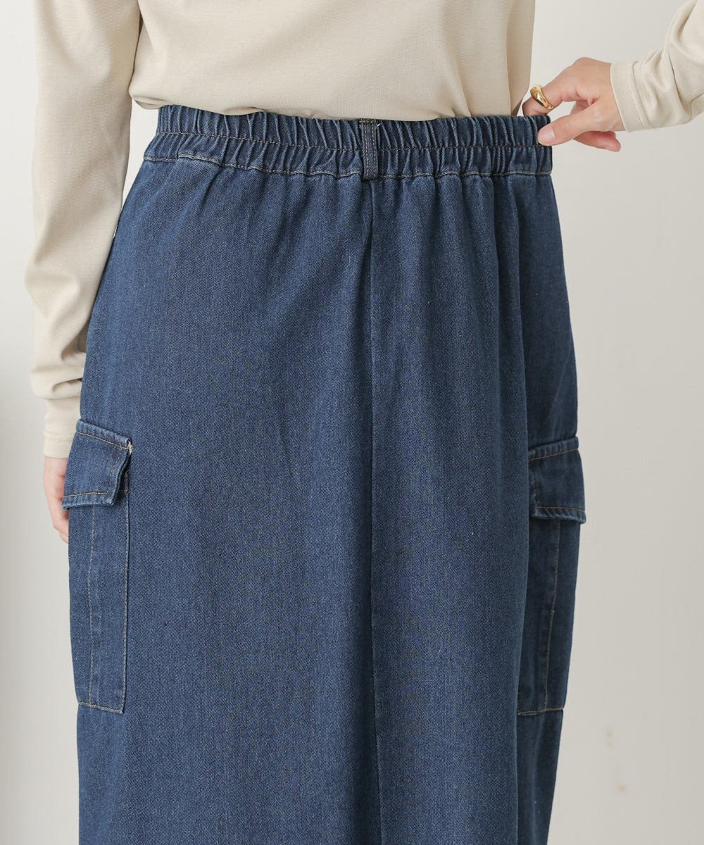 side pocket denim skirt