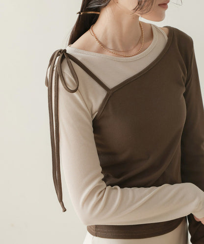 layered ribbon top