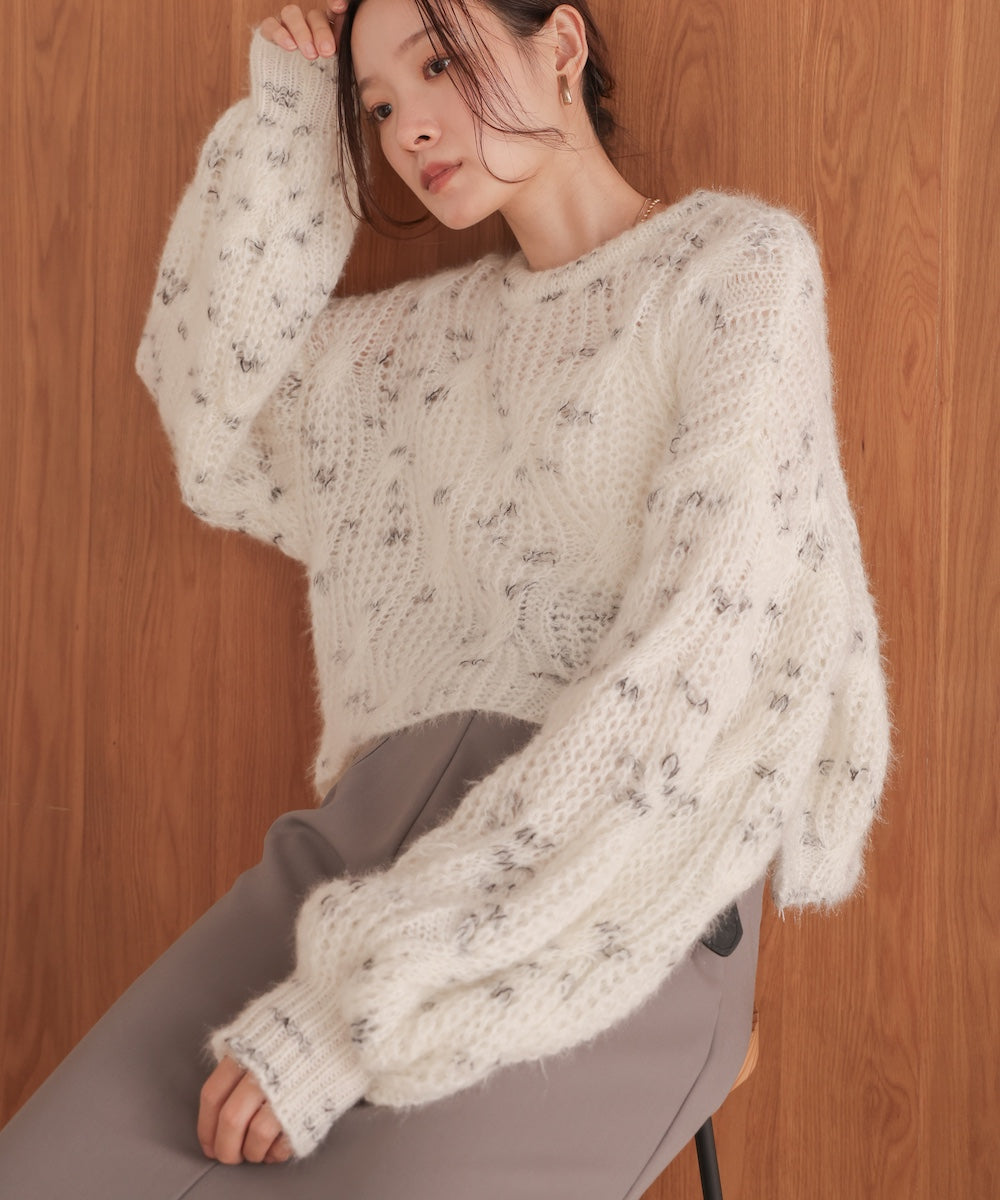 patterned mixed knit