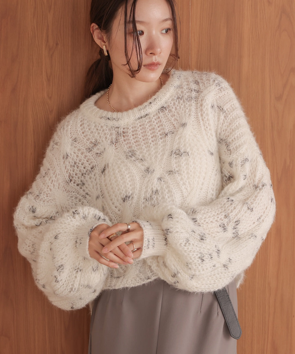 patterned mixed knit