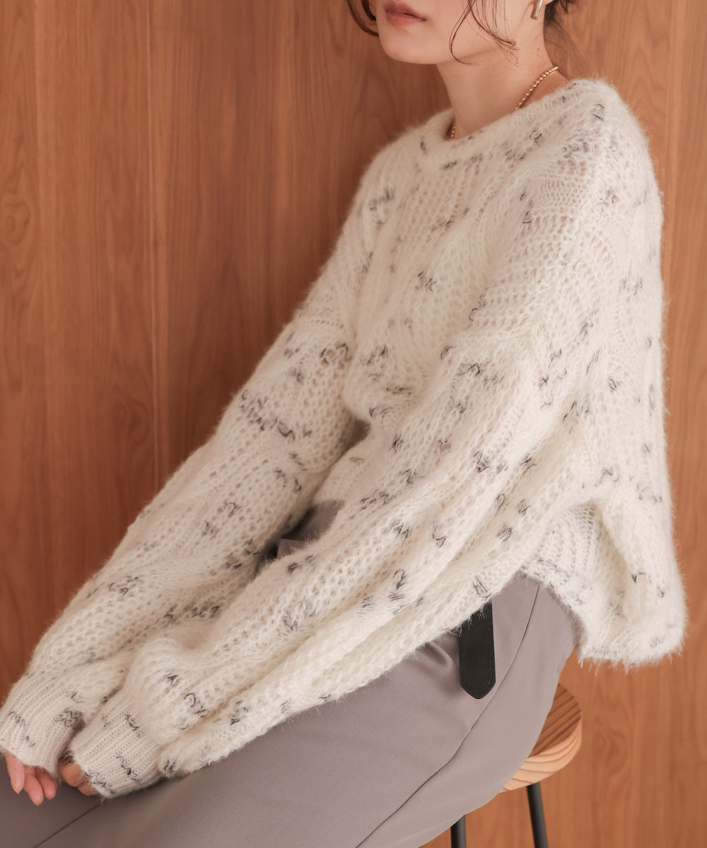 patterned mixed knit