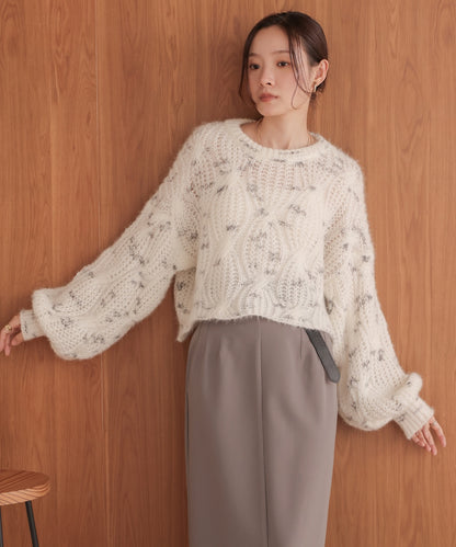 patterned mixed knit