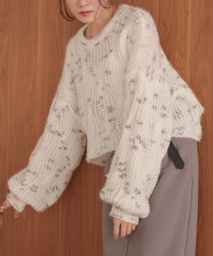 patterned mixed knit