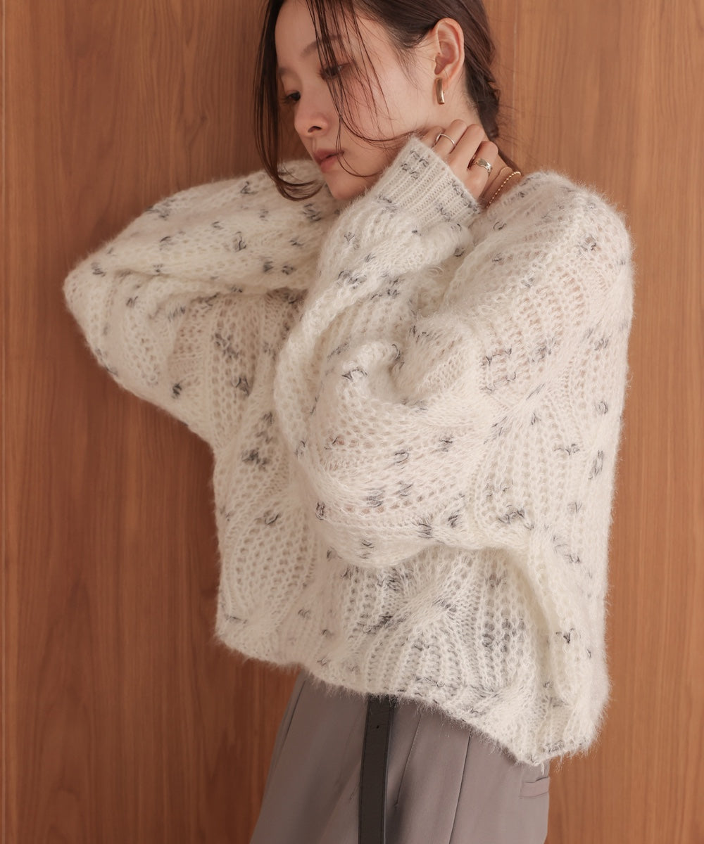 patterned mixed knit