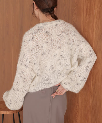 patterned mixed knit