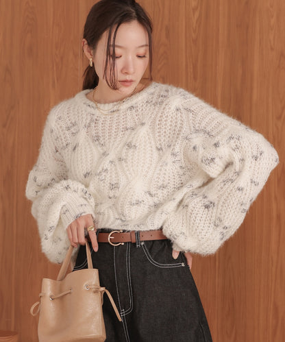 patterned mixed knit