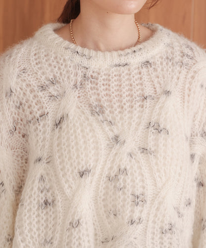 patterned mixed knit