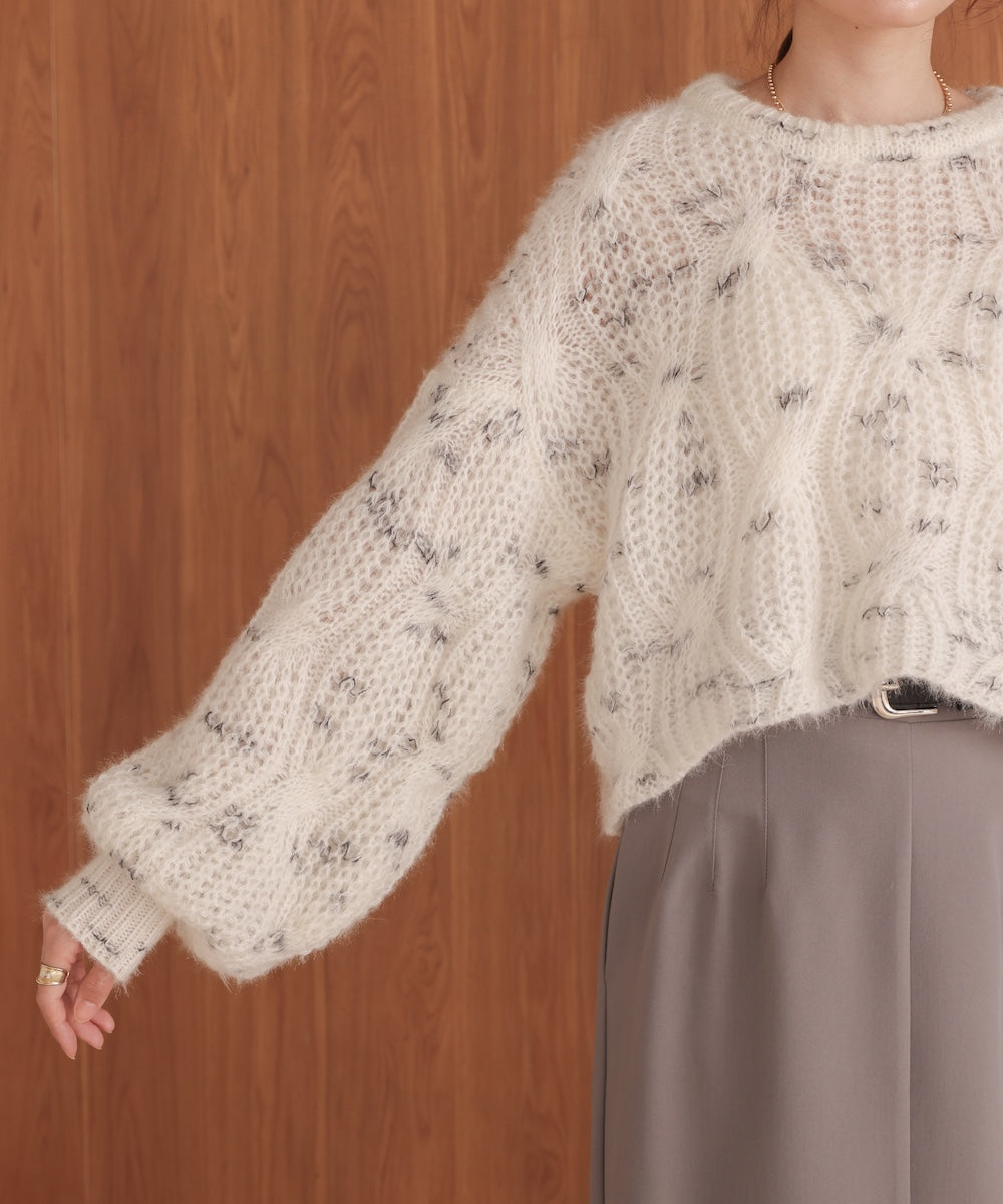 patterned mixed knit