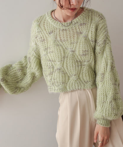 patterned mixed knit