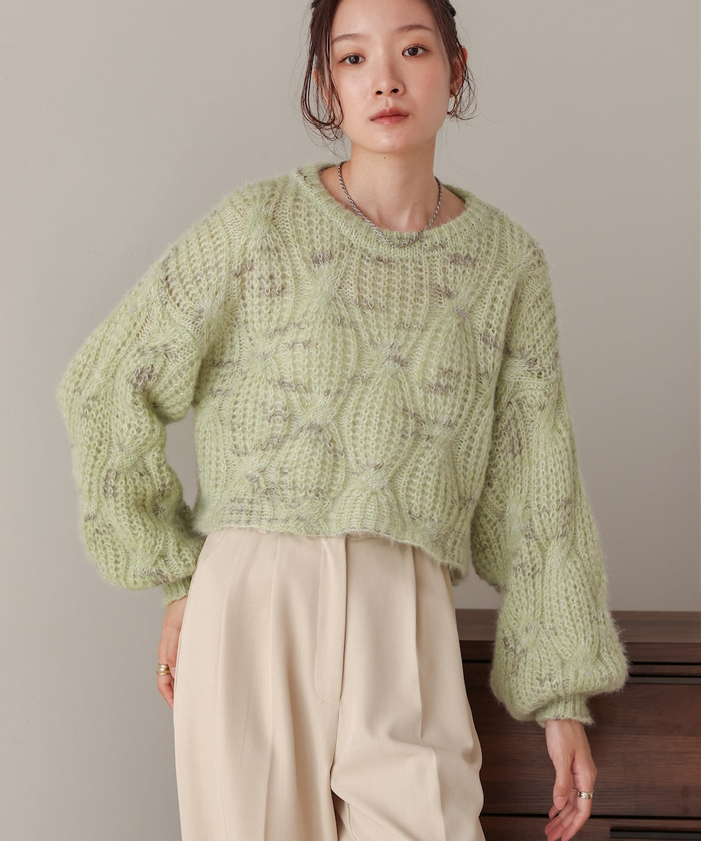 patterned mixed knit