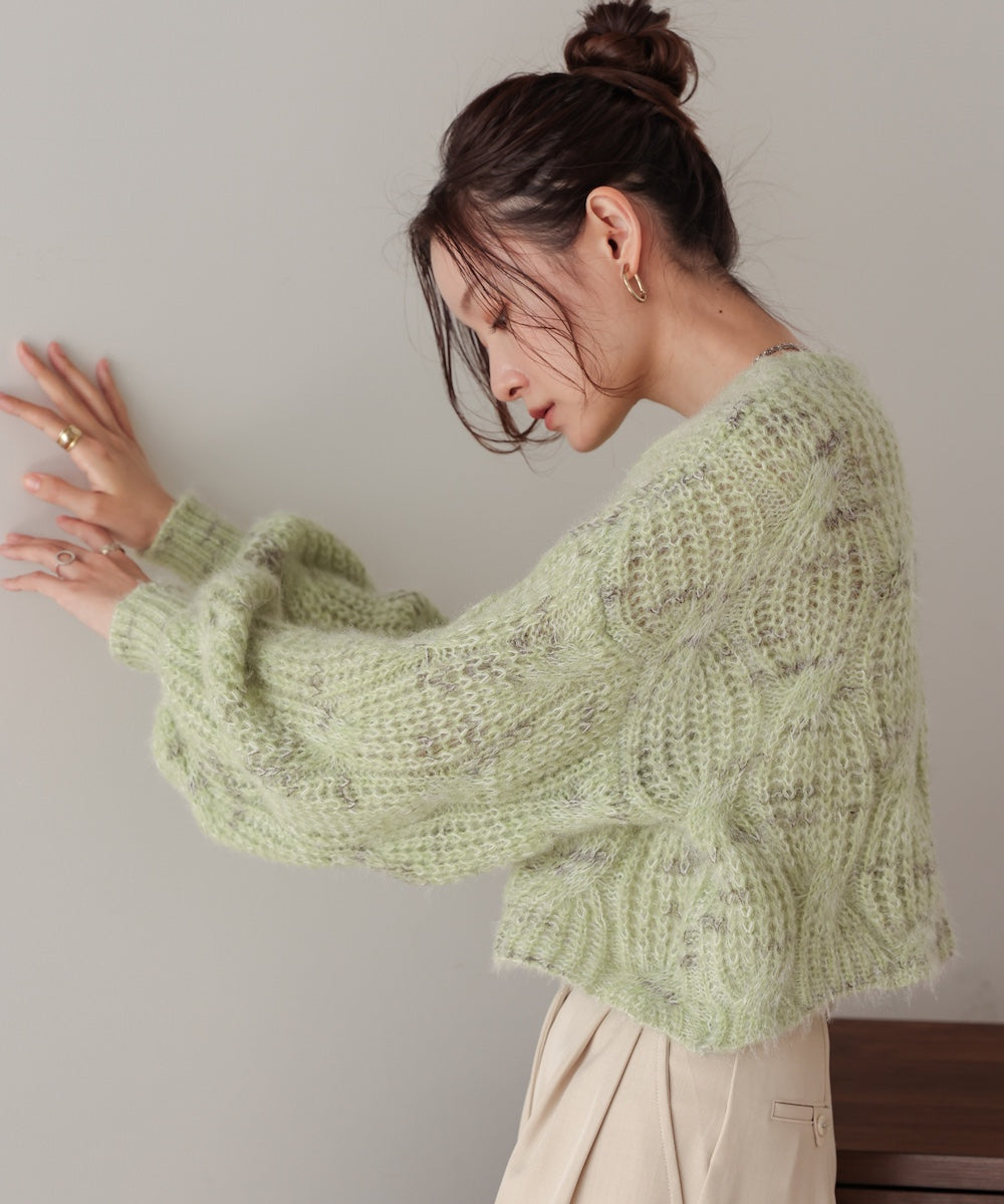 patterned mixed knit