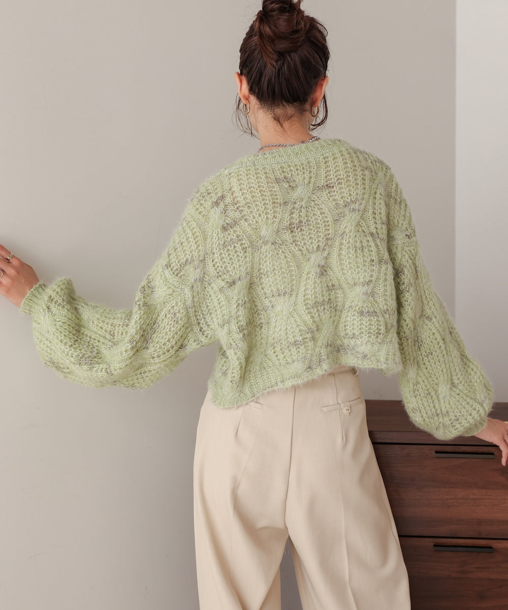 patterned mixed knit