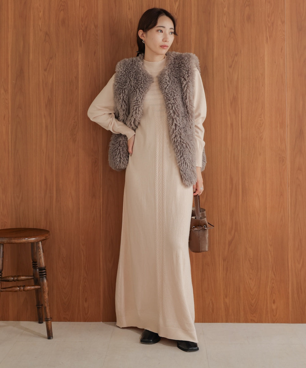 petite high neck knit onepiece