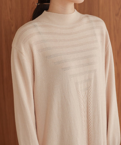 ［Knit1000円off］petite high neck knit onepiece