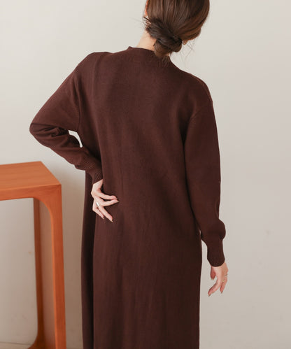 ［Knit1000円off］petite high neck knit onepiece