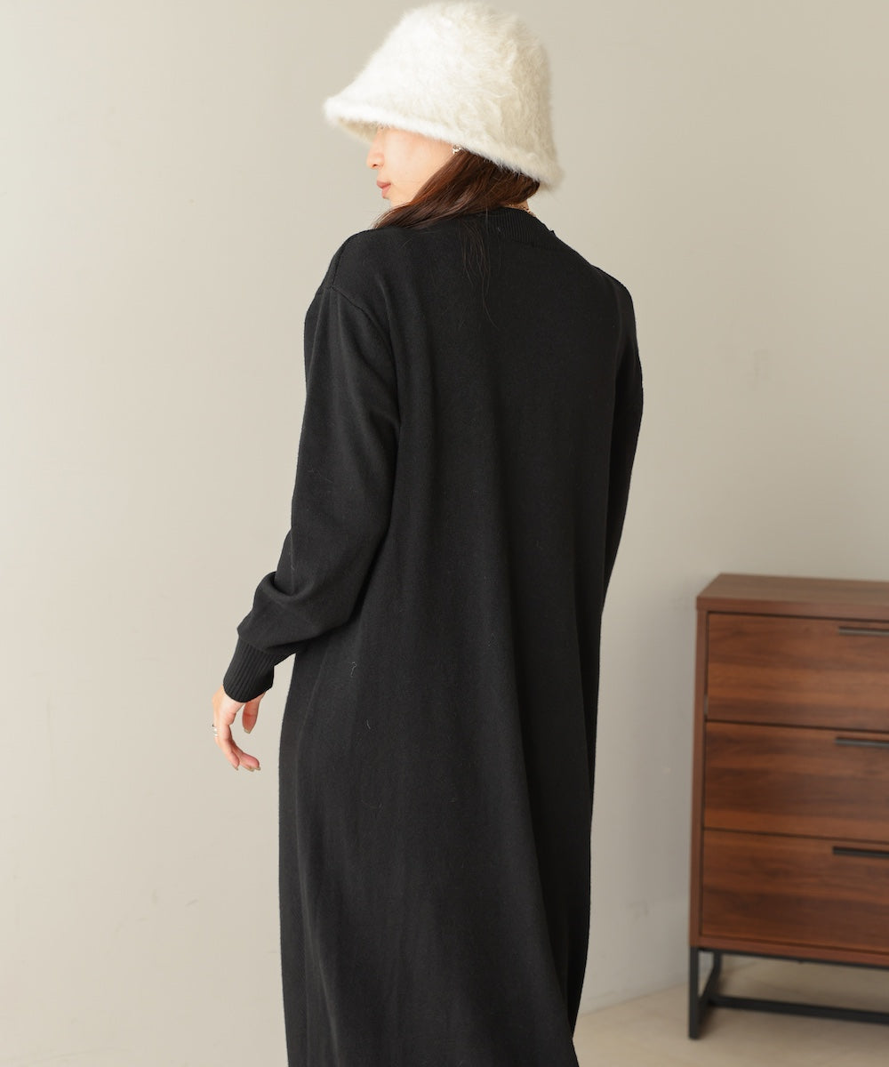 ［Knit1000円off］petite high neck knit onepiece