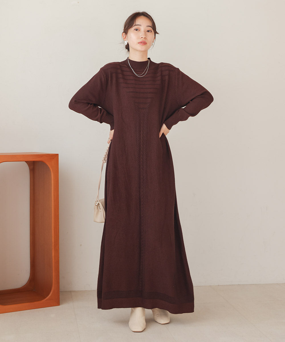 petite high neck knit onepiece