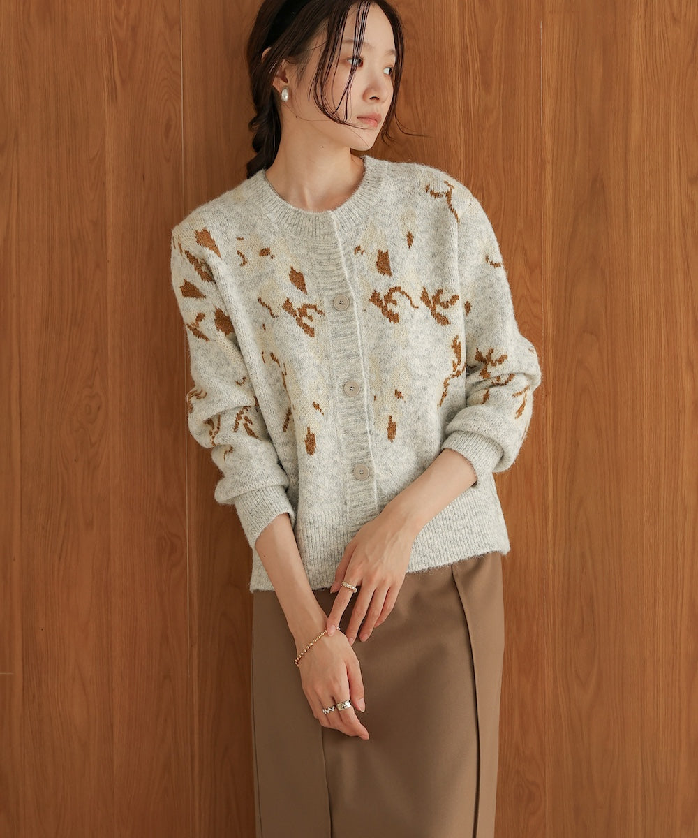 flower knit cardigan