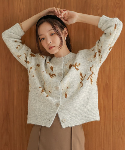 flower knit cardigan