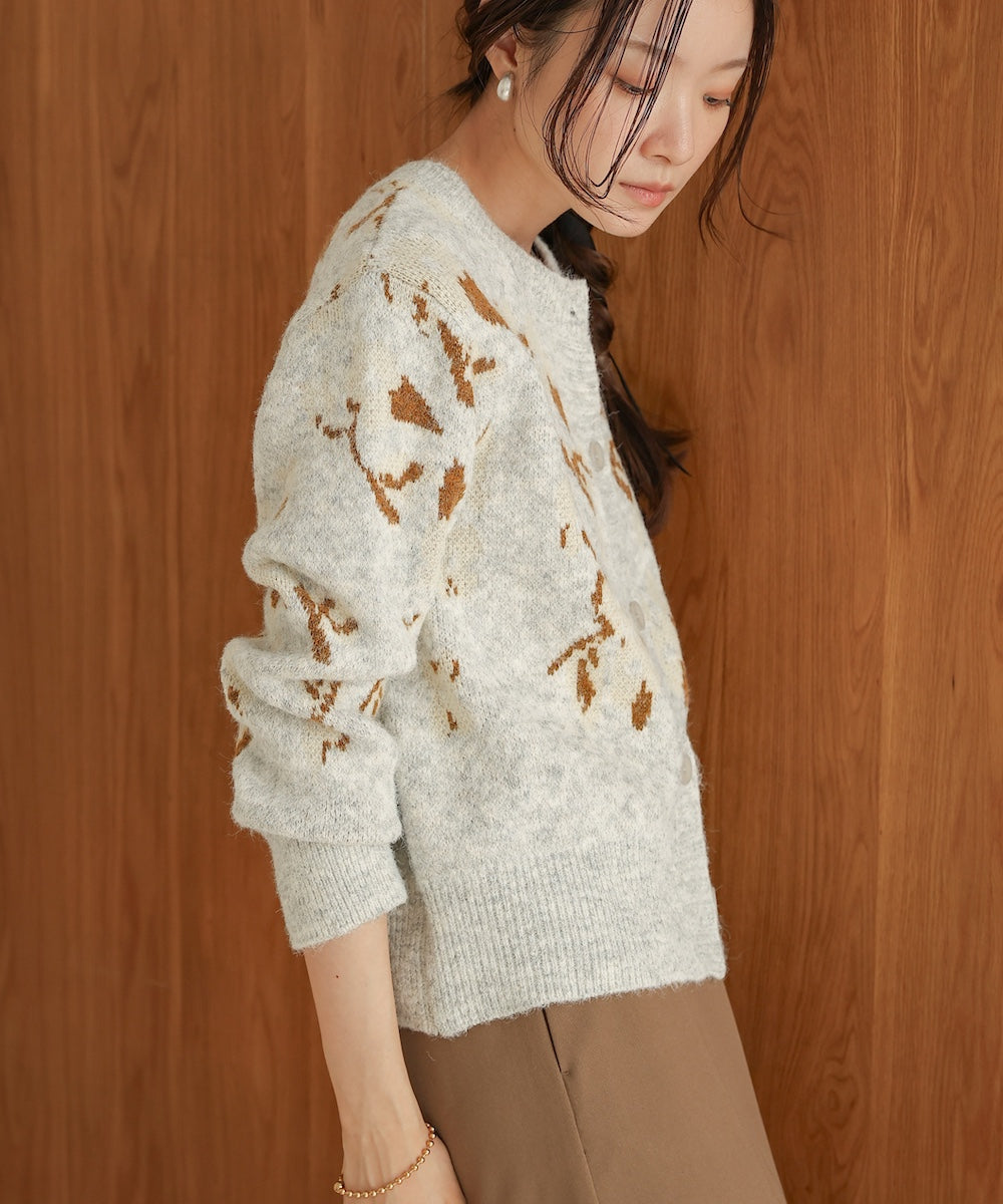 flower knit cardigan