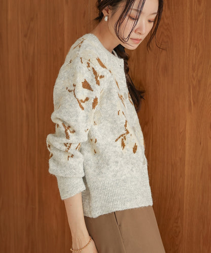 flower knit cardigan