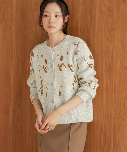 flower knit cardigan