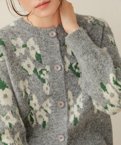 flower knit cardigan