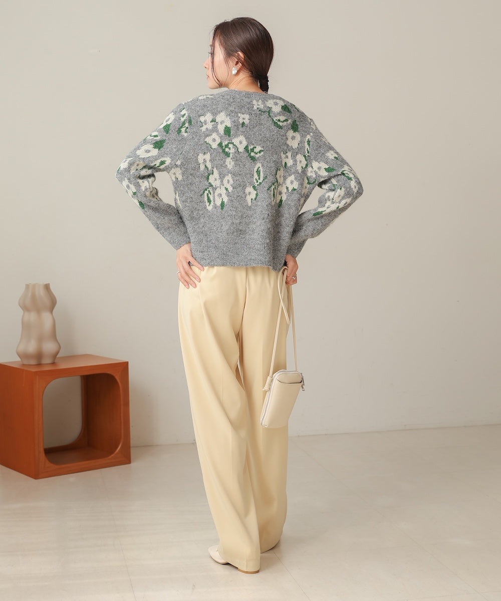 flower knit cardigan