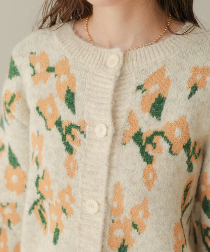 flower knit cardigan