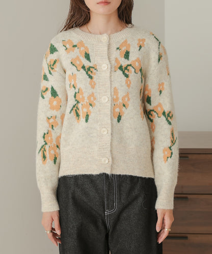 flower knit cardigan