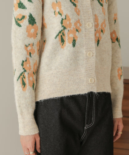 flower knit cardigan