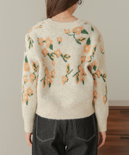 flower knit cardigan