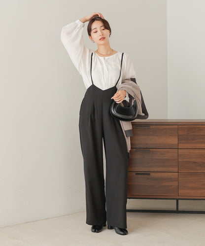 wide suspender pants