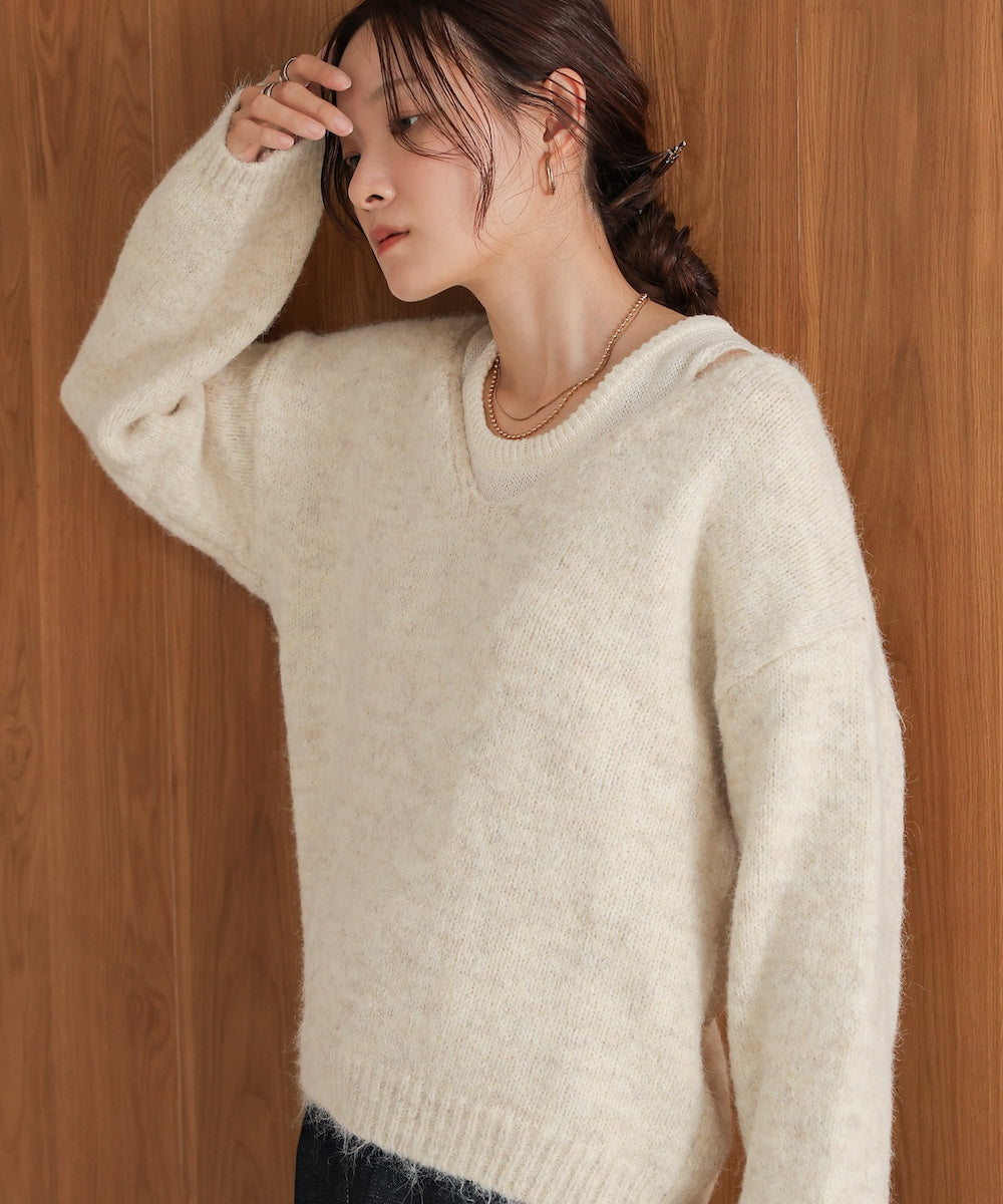 ［KNIT20％OFF］v-neck knit pullover with tank