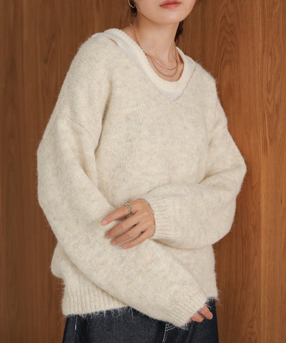 ［KNIT20％OFF］v-neck knit pullover with tank