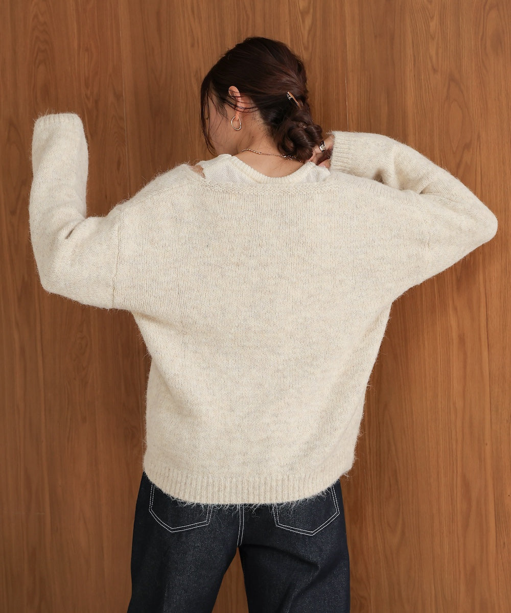 ［KNIT20％OFF］v-neck knit pullover with tank