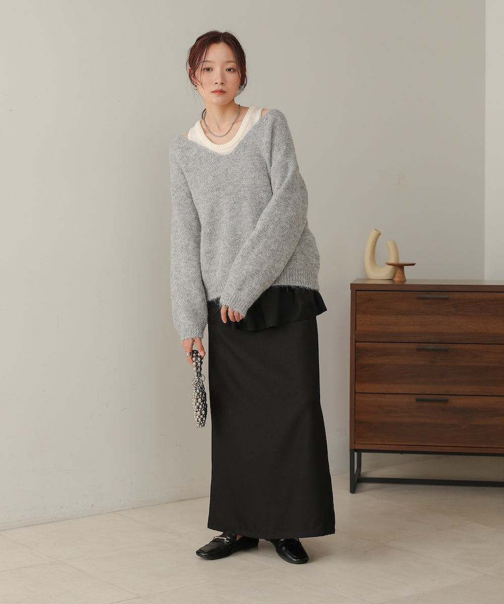 ［KNIT20％OFF］v-neck knit pullover with tank