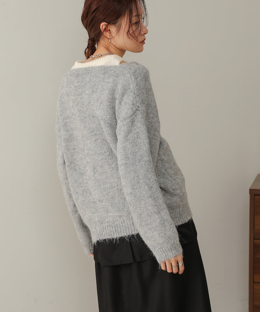 ［KNIT20％OFF］v-neck knit pullover with tank