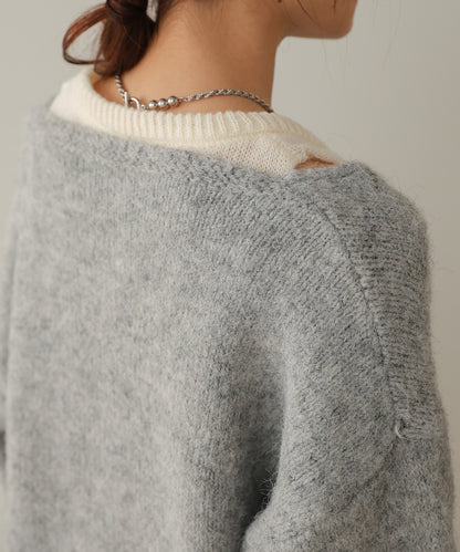 ［KNIT20％OFF］v-neck knit pullover with tank