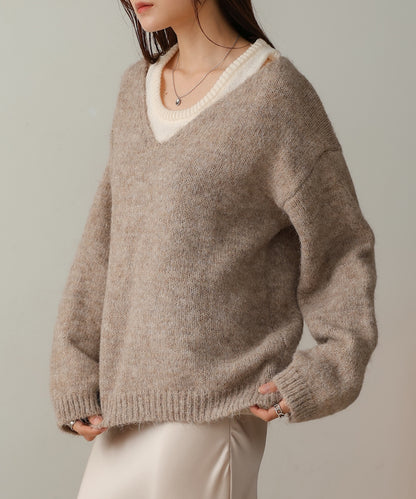 ［KNIT20％OFF］v-neck knit pullover with tank