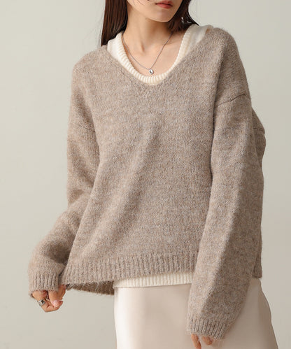 ［KNIT20％OFF］v-neck knit pullover with tank