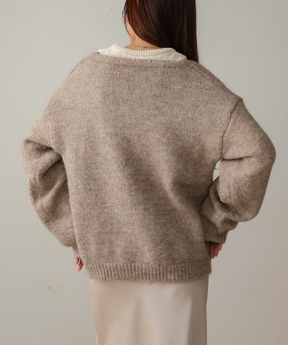 ［KNIT20％OFF］v-neck knit pullover with tank